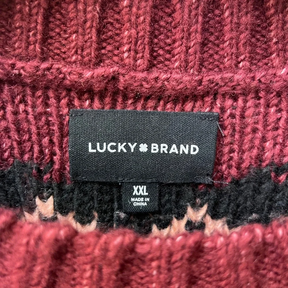Lucky Brand Men's 2XL‎ Fair Isle Jacquard Crewneck Sweater NWT $99.00